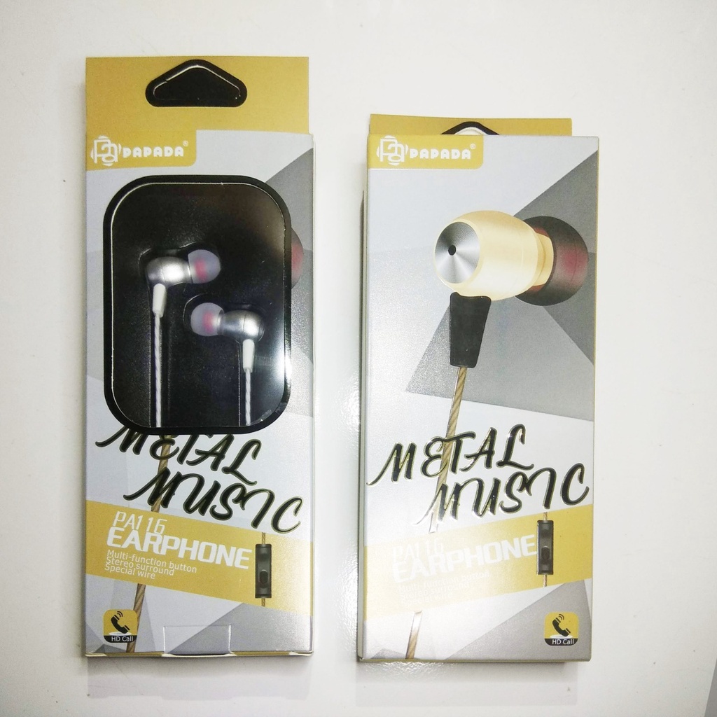 [ PA-116 ] Metal Classic Earphone Headset Papada Handsfree Papada Henset Bass Metal Classic PA-116