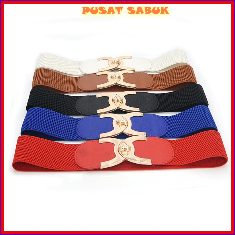 Gesper Ikat Pinggang Belt Wanita Korea Obi Elastis Sabuk Karet Cewek ban gaun kepang Fashion Murah