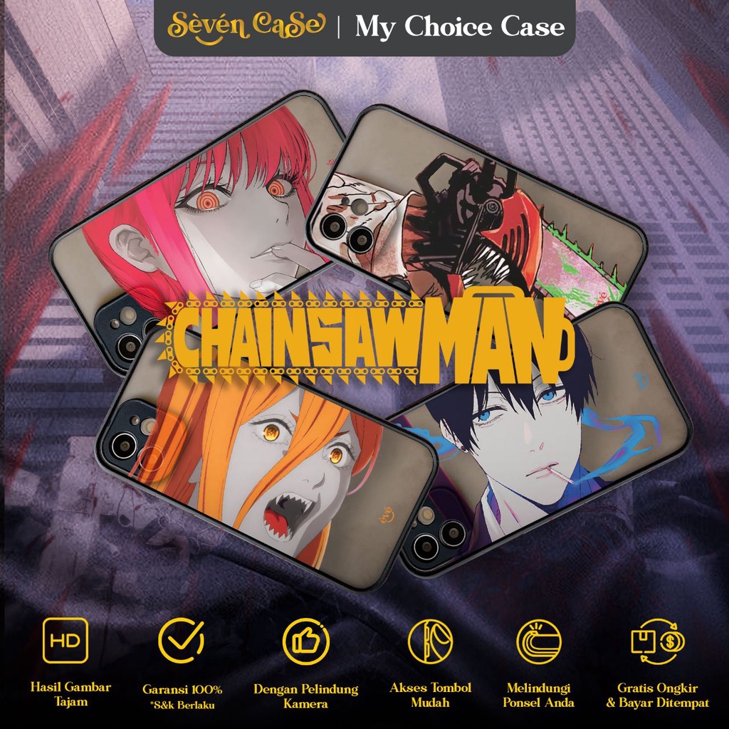 Case Chainsaw Man Face Landscape For IPHONE 11 PRO 11 PROMAX Casing Anime Chainsaw Man - Sevencase -