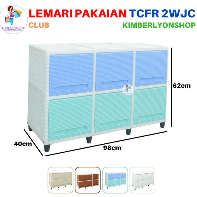 

Lemari Pakaian Laci Kabinet Plastik Triple Flip Susun 2 TCFR 2 Club stock ready
