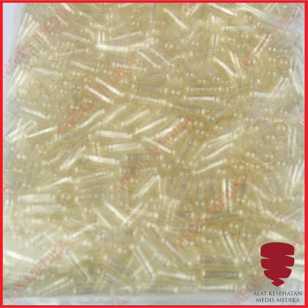 Cangkang Kapsul Kosong No 0 Isi 1000 Pcs Kulit Kapsul Obat Natural Bening