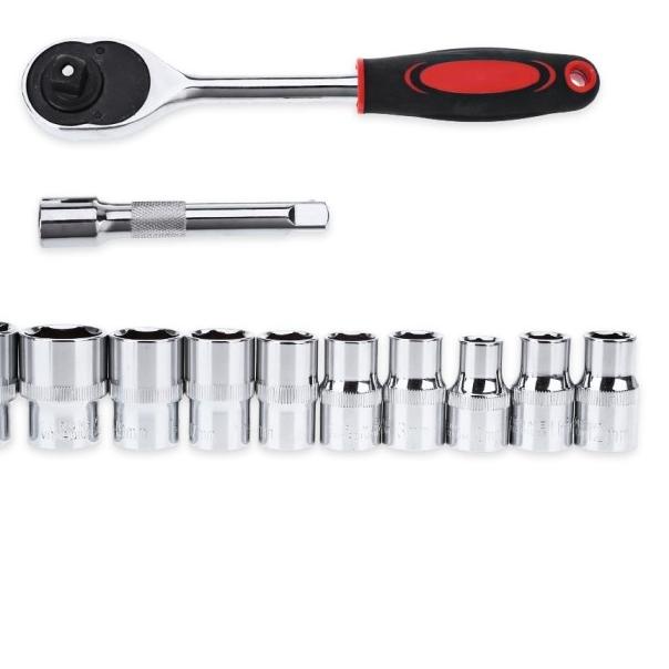 Set Kunci Ring Pas CR-V Drive Socket Set 1/4 Set Kunci Shock 12 PCS