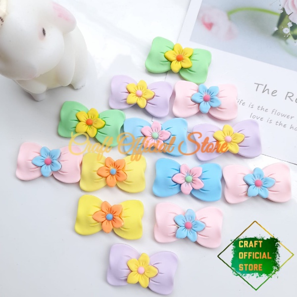 (5 Pcs) Clay Resin Pita Pastel Model Bunga