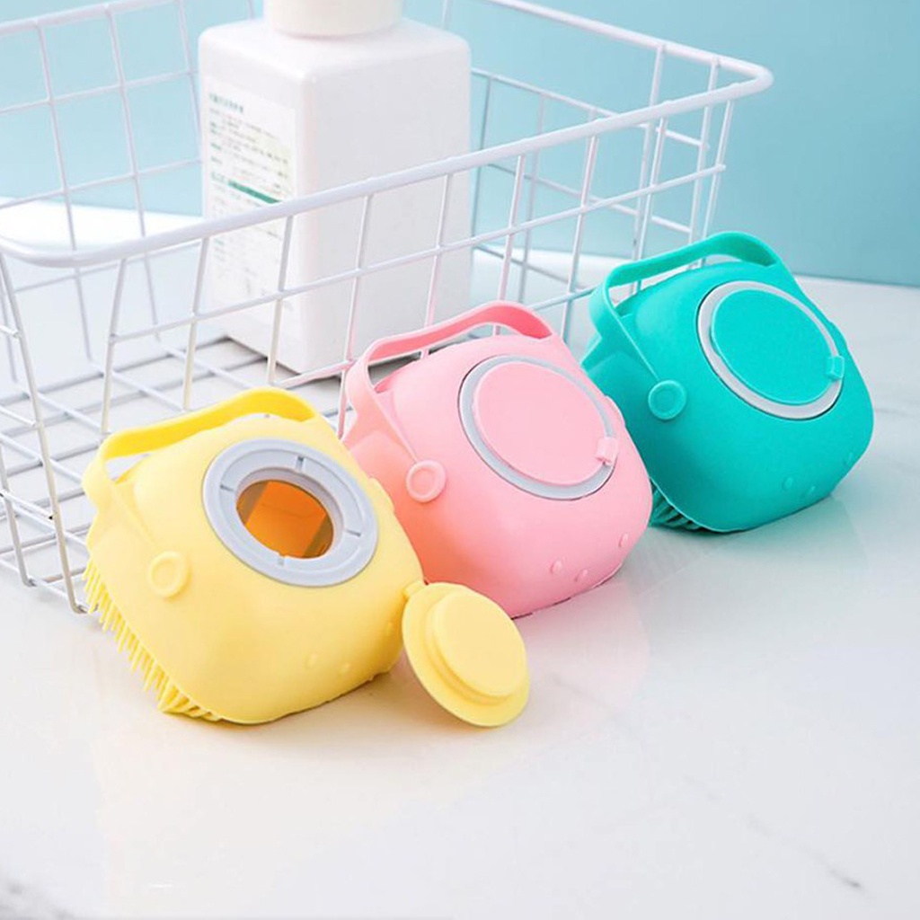 INDOMINI Gosok Badan Sikat Mandi Silikon Sikat Badan Gosokan Mandi Bath Shower Brush Silicone Dispenser r791