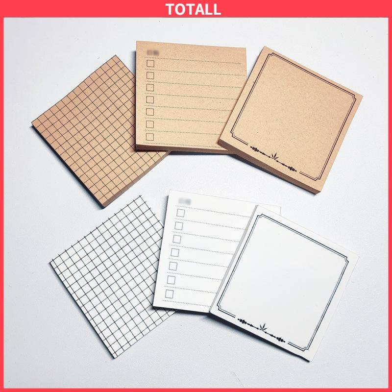 COD Sticky Note Memo Brown White Retro Sederhana Korea Sticky Note Alat tulis-Totall