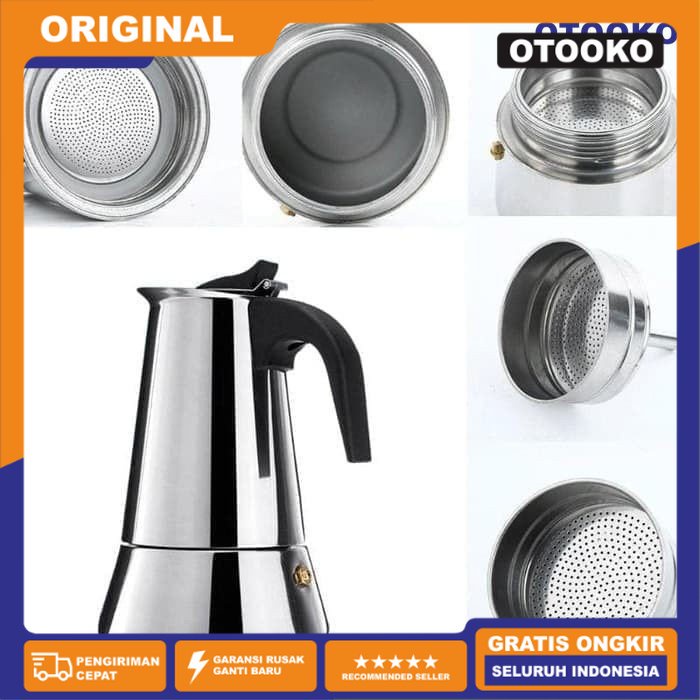 Mesin Teko kopi Moka Pot 300ML 6 Cup Espresso Coffee Machine Maker