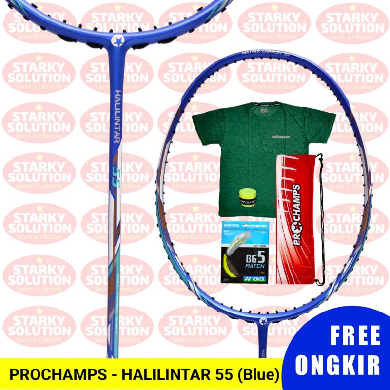 Raket PROCHAMPS HALILINTAR 55 BLUE Bulutangkis Badminton Original