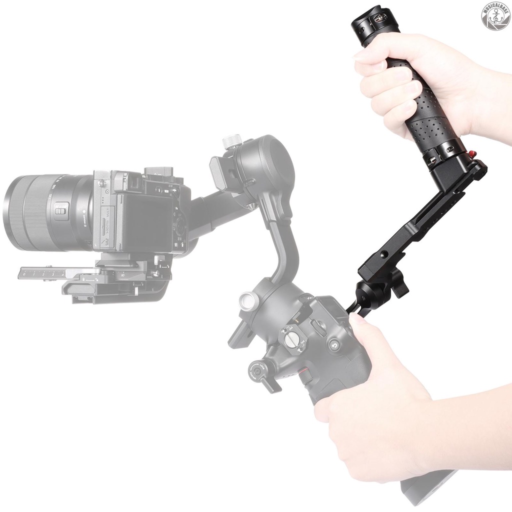 Andoer Handle Sling Aluminum Dengan Cold Shoe Universal 1 / 4 3 / 8 Interface Pengganti Untuk DJI Ronin S 2 / Ronin SC 2 Gimble