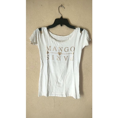 Atasan Wanita - Kaos Model Sabrina Putih - Baju Wanita preloved Termurah