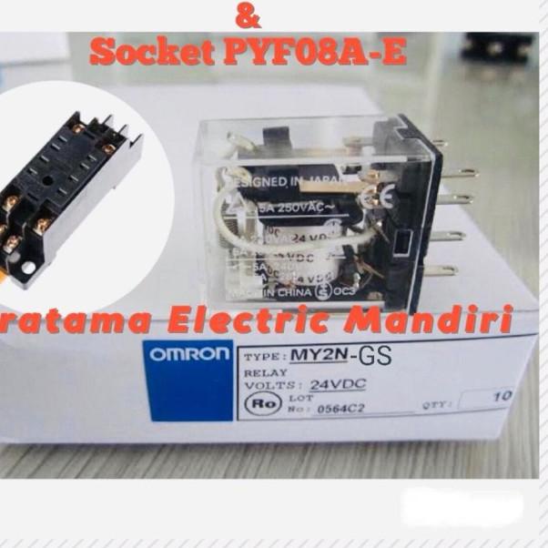 OMRON Relay MY2N-GS MY2N 24VDC 24V dan Socket PYF08A-E ORIGINAL