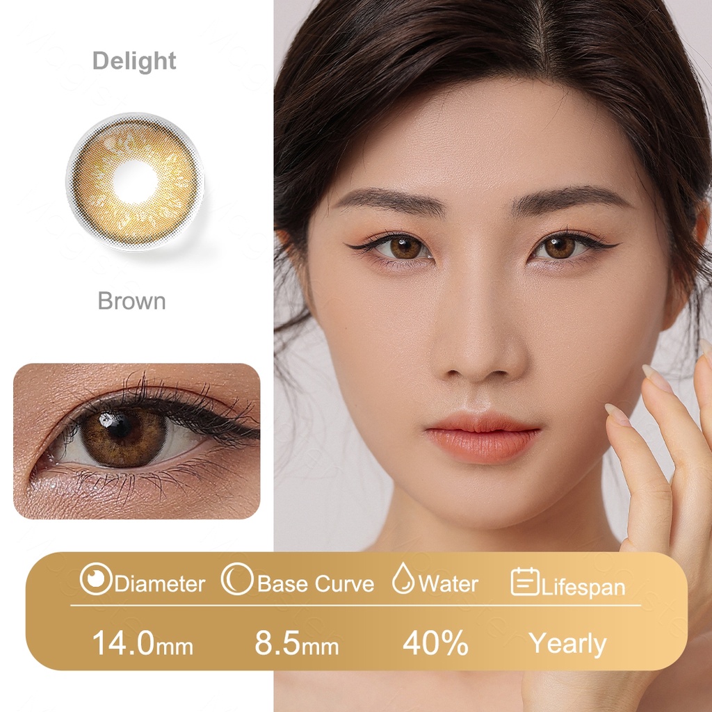 Magister Sepasang Lensa kontak warna, Softlens mata normal, lensa warna new, soflens murah normal diameter 14.5MM soflens grey