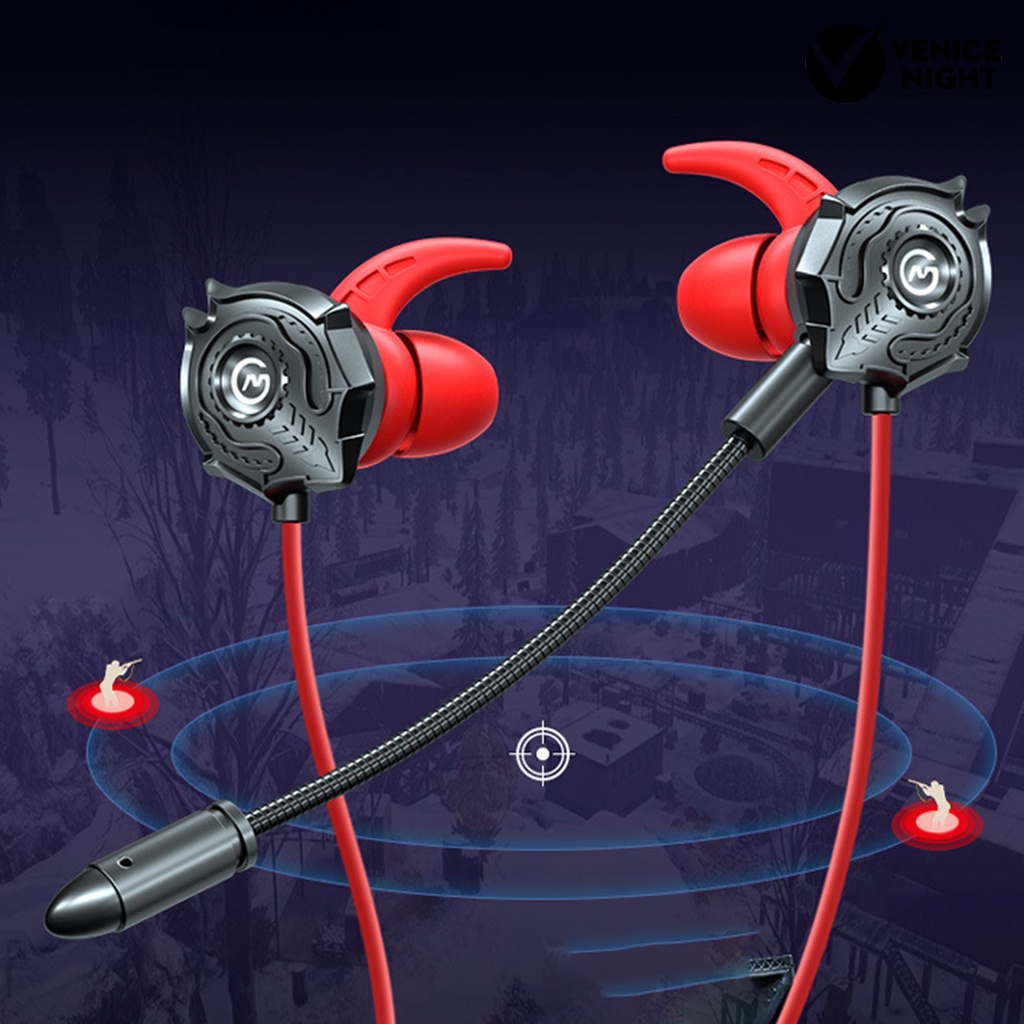 (VNEP) (Berkabel) G500 3.5mm Headset Gaming In-ear Earphone Pembatal Kebisingan Universal untuk Ponsel