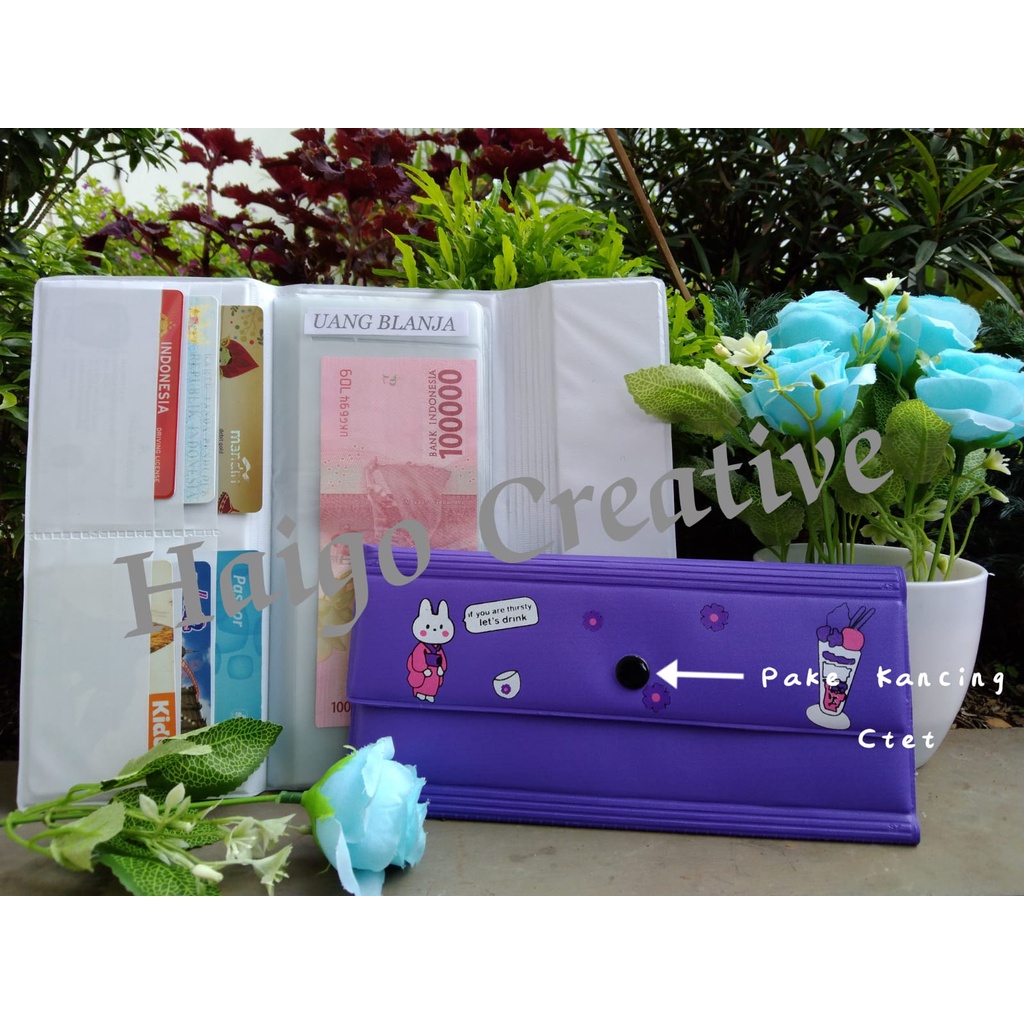 DOMPET ORGANIZIER MOTIF BONEKA-PENUTUP PAKE KANCING