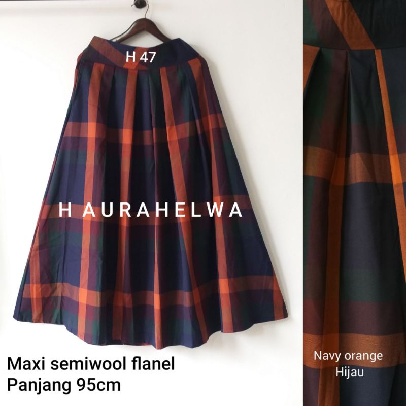 ROK FLANEL IMPORT PANJANG HAURAHELWA /ROK TARTAN FLANEL PANJANG