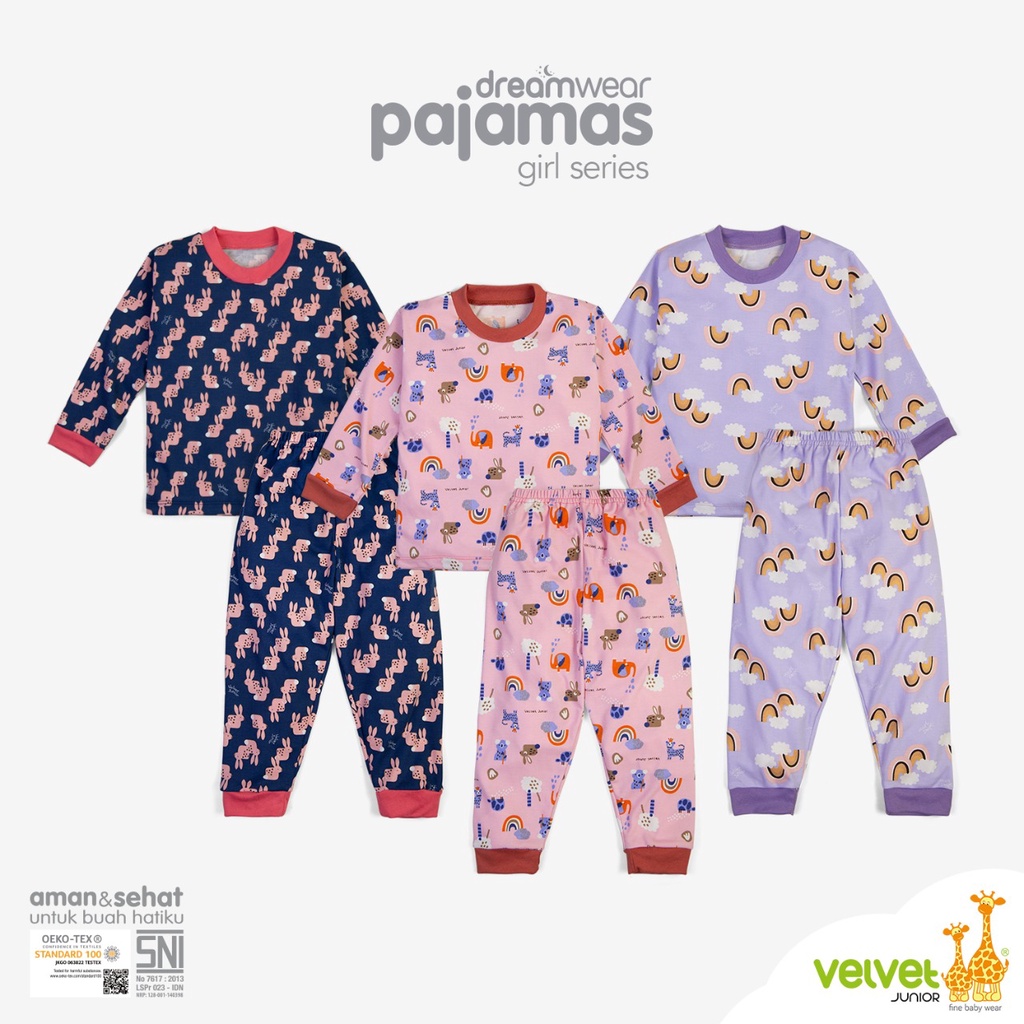 VELVET PIYAMA GIRL SIZE 2-10 TAHUN