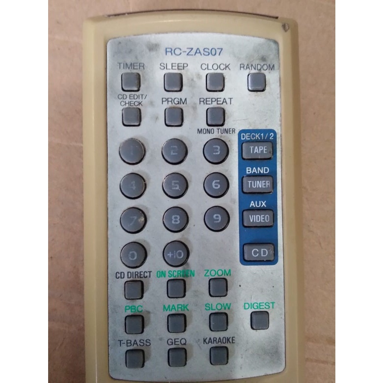 bekas Remote Compo Player Original Aiwa RC-ZAS07 normal aiwa