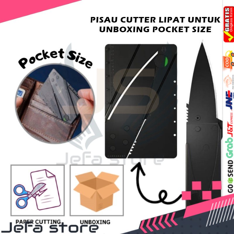 

JS Pisau Cutter Lipat Pocket Size Alat Bantu Potong Kertas Plastik Tali Perlengkapan ATK Sekolah Kater Untuk Unboxing Paket Multifungsi