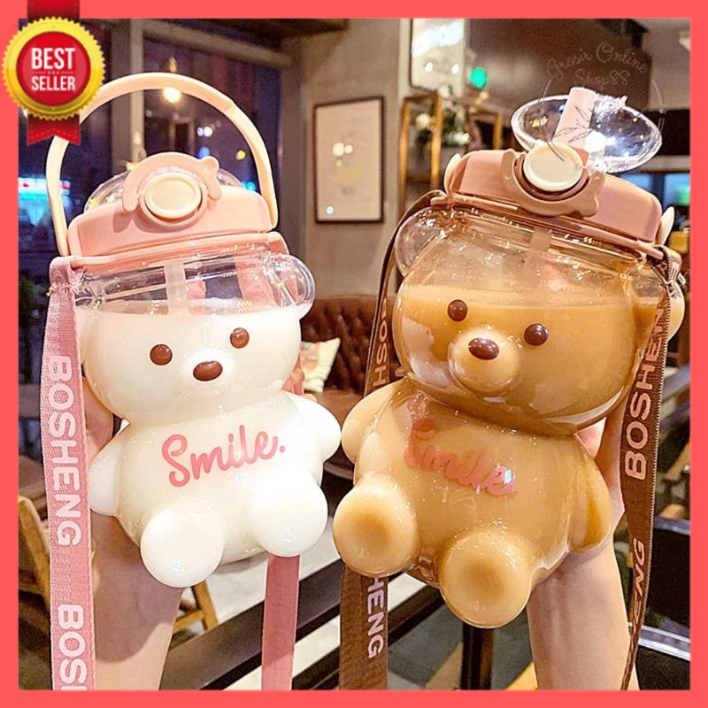 GOS -D212- BOTOL BERUANG BENING / BOTOL BONEKA POLOS 1,1Liter/ BOTOL VIRAL