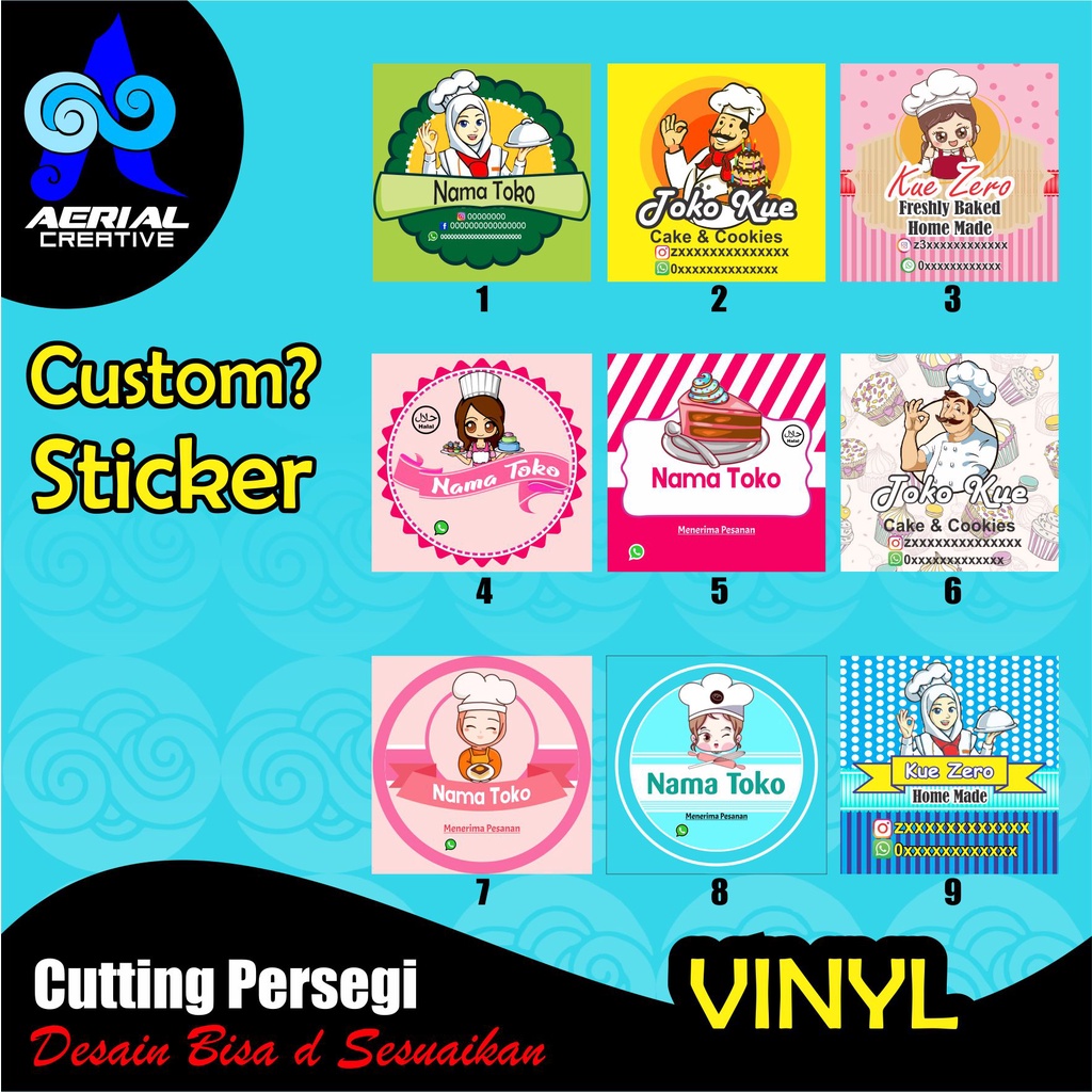 

Sticker Kue, Label Kue, Sticker Makanan Minuman, Sticker Jualan, Sticker Chatering, Sticker Cutting, Bahan Vinyl Glossy