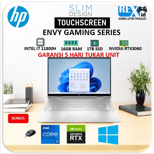 HP ENVY GAMING 15 I7 11800H 1TBSSD 16GB RTX 3060 6GB W10 FHD IPS