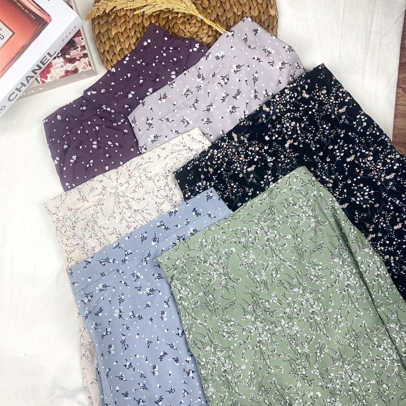 FLORAL SKIRT JUMBO / ROK MOTIF BUNGA SAKURA PATTERN DAILY KOREAN STYLE VINTAGE / SIERA SKIRT