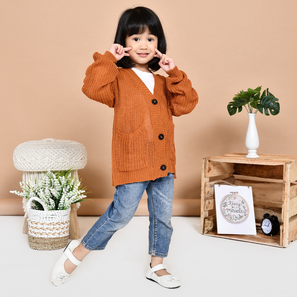 Sweater Cardigan loocy Rajut Anak Usia 2-10 Tahun Rajut Halus Premium || Cardigan Rajut Anak Perempu