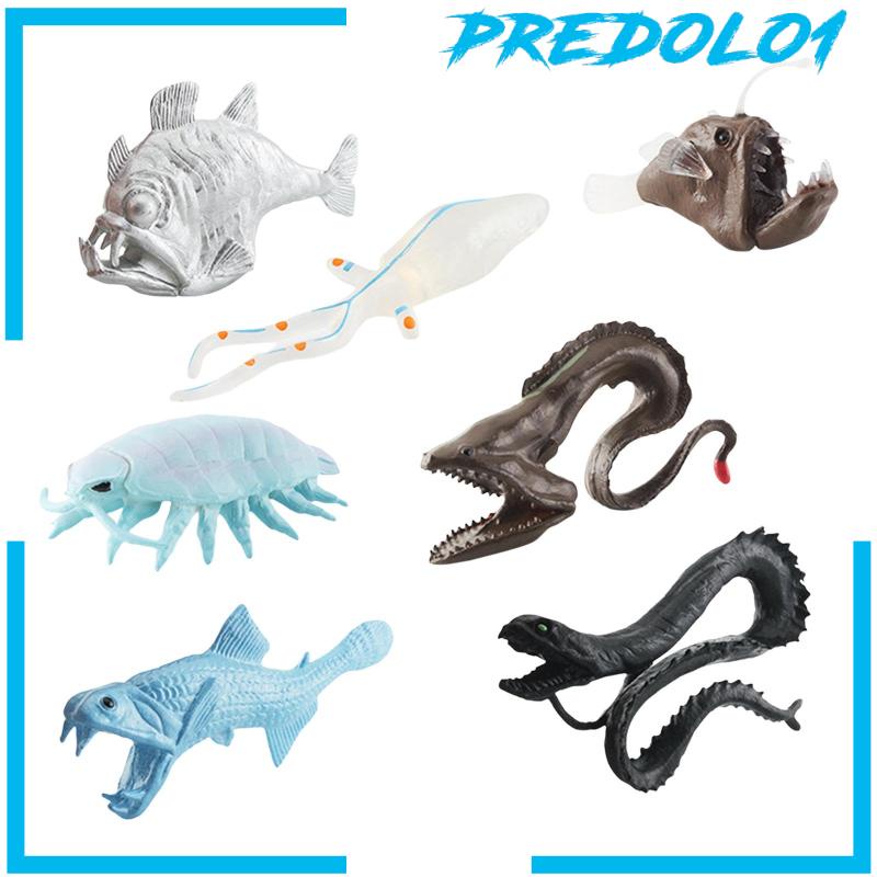 Predolo1 7Pcs Miniatur Figur Hewan Laut Deep Sea Biologi Mini Untuk Mainan Anak