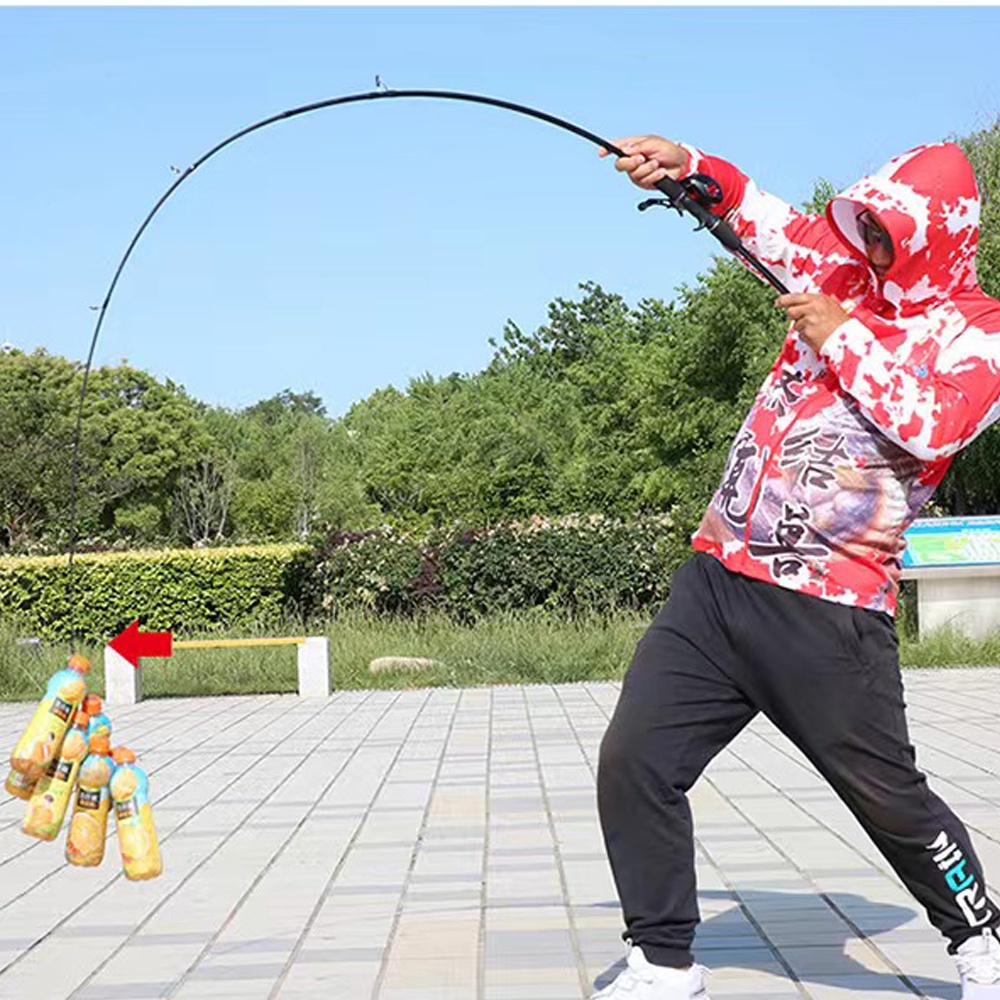 Set Joran Pancing Baitcasting 2 Bagian Bahan Karbon Ukuran 7.2: 1