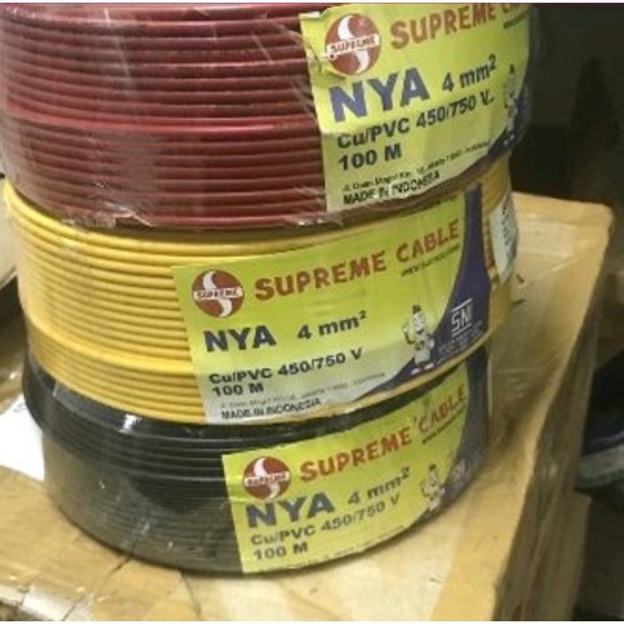 Kabel Listrik Kawat Tunggal Nya 4 Mm / 4Mm Supreme 100 M Roll Cod