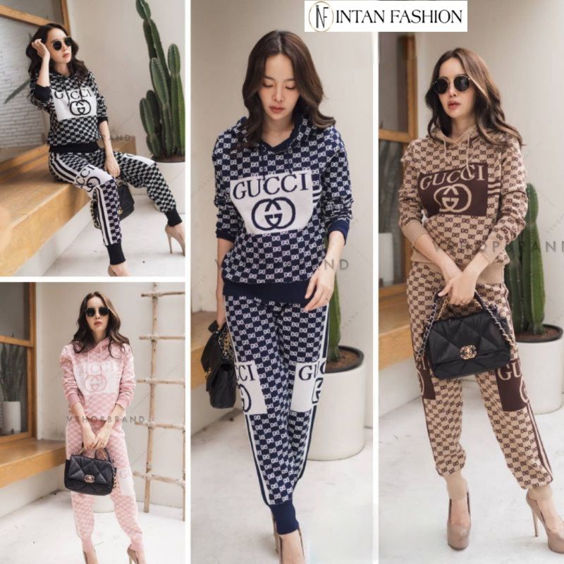 Setelan Wanita Branded Import Rajut Tebal Premium