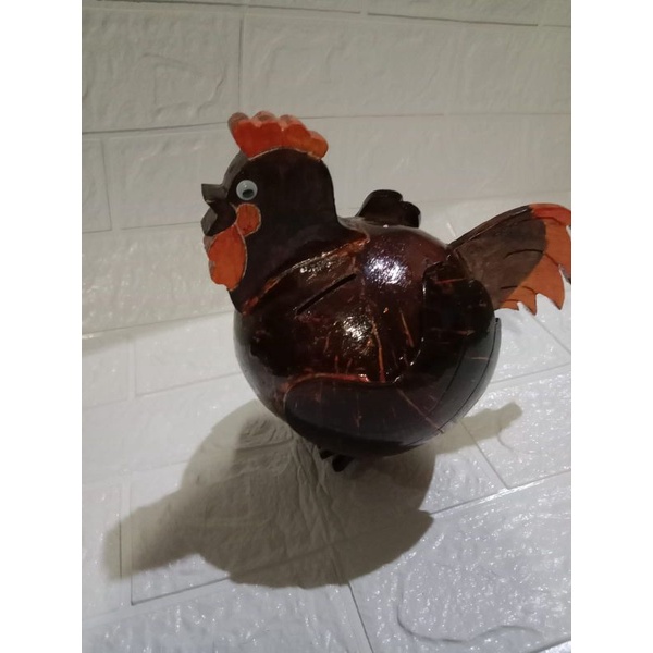 Jual celengan batok kelapa/ celengan ayam/ celengan kerajinan tangan