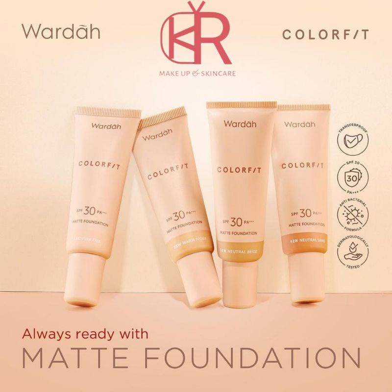 [ORIGINAL] WARDAH COLORFIT MATTE FOUNDATION / Alas Bedak Wardah