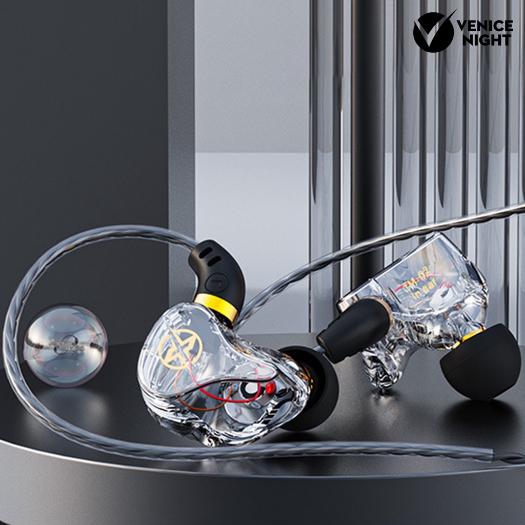 (VNEP) (Berkabel) TM02 Earphone In-Ear Stereo Headset Headphone Pengurang Kebisingan Jernih untuk Musik