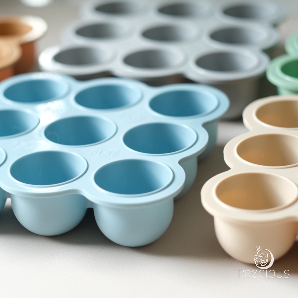 Precious Premium Silicone Food Tray | Tempat Makan Kaldu Mpasi Silikon | Silicone Food Tray Cube