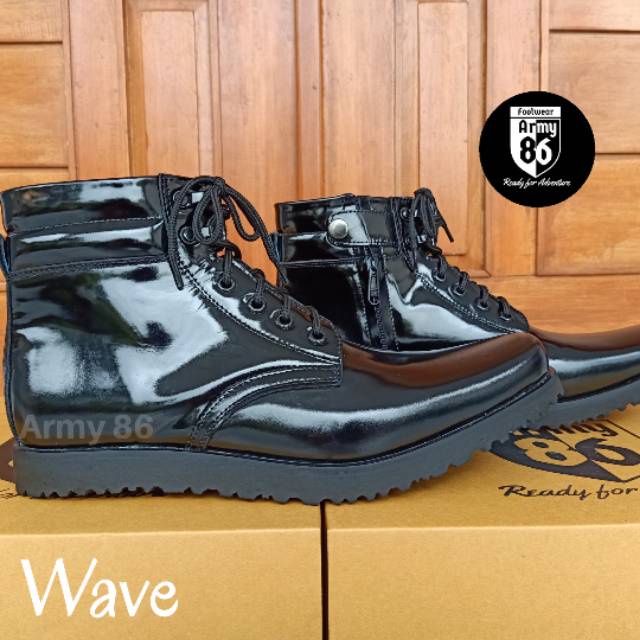 Sepatu PDH Premium kulit army 86 model wave|sepatu PDH Pria|sepatu PDH Kulit asli|septu PDH TNI