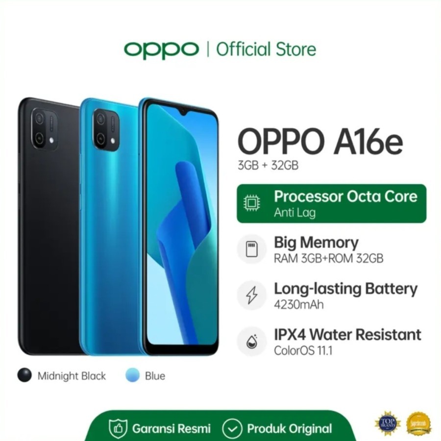 oppo a16e 3/32 garansi resmi - Oppo Indonesia