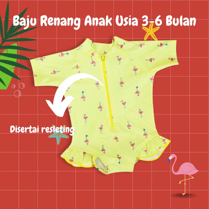 Baju Renang Anak Perempuan Usia 3-6 Bulan