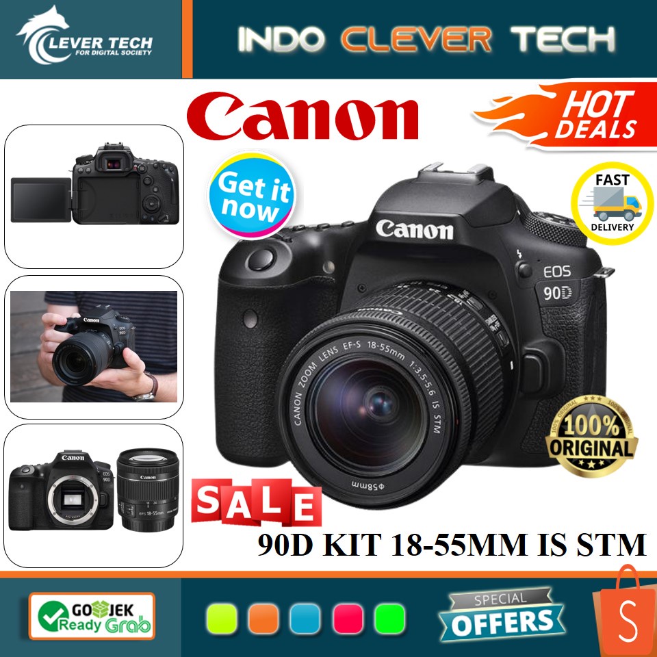 Kamera Canon EOS 90D Kit 18-55mm is STM - Paket Lengkap