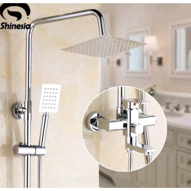 Kran tiang shower air panas dingin / shower tiang kuningan minimalis paling rame