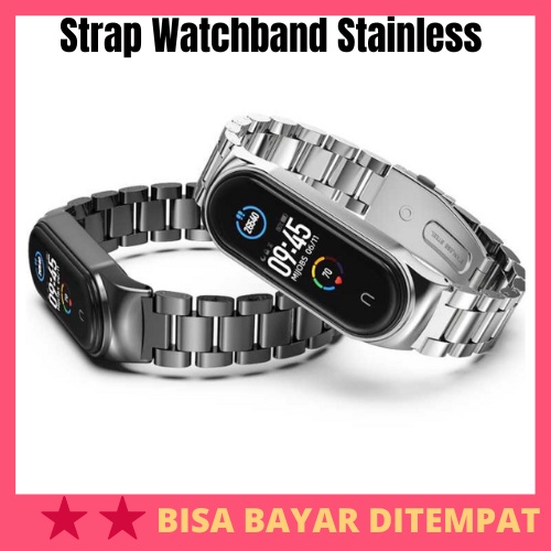 3 Point Strap Watchband Stainless Steel Xiaomi Mi Band 3/4/5/6 / Strap Tali Jam Tangan Gelang Pengga