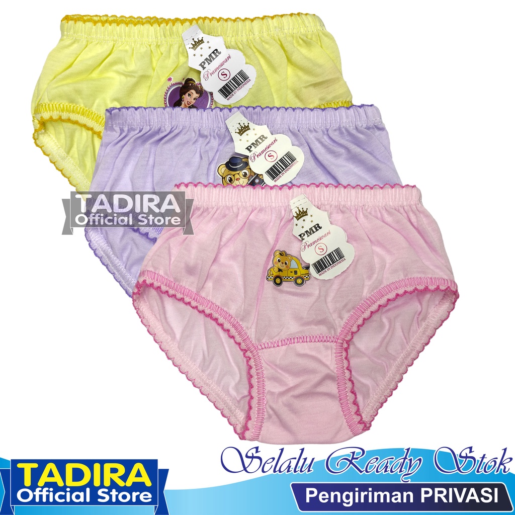 6 Pcs Celana Dalam Anak Perempuan Usia 1-9 Tahun Polos Warna Random TADIRA