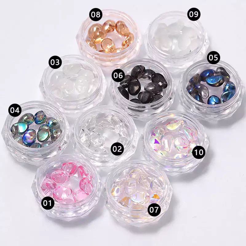 New 10Pcs Crystal Clear Stone Dekorasi Nailart / Batu Permata Rhinestone Hiasan Kuku Gaya Jepang Best Seller