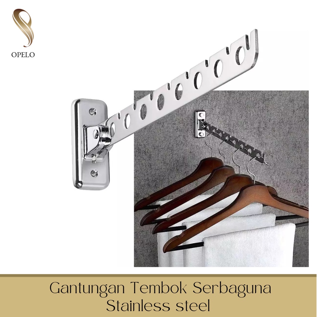 GANTUNGAN DINDING SERBAGUNA JEMURAN BAJU BAHAN STAINLESS STEEL