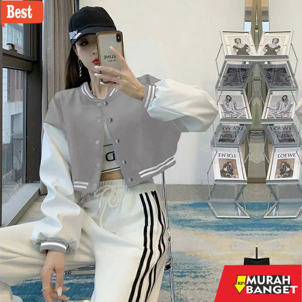 jaket wanita kekinian 2022 BEYOND CROOPE BASEBALL | JACKET WANITA KOREA