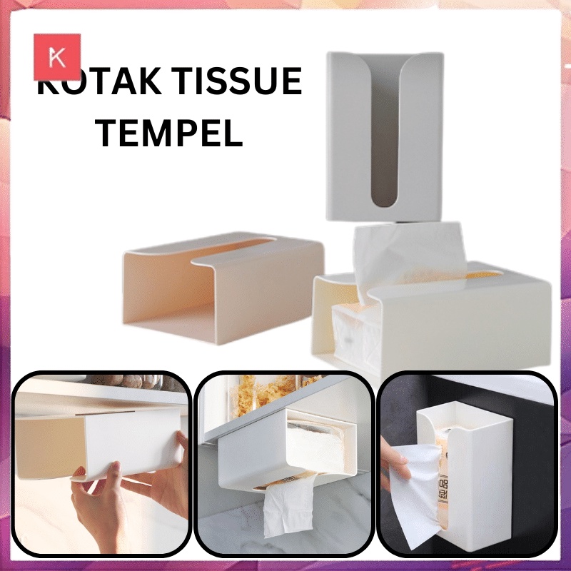 ANG KOTAK HOLDER TISU TEMPEL DINDING / TEMPAT TISU DAPUR TEMPEL DINDING MULTIFUNGSI