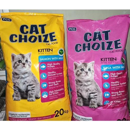 Cat Choize Kitten 20KG Tuna / Salmon / Khusus Gojek - Makanan Anak Kucing / Cat Food Pelet Pakan Goni Sak