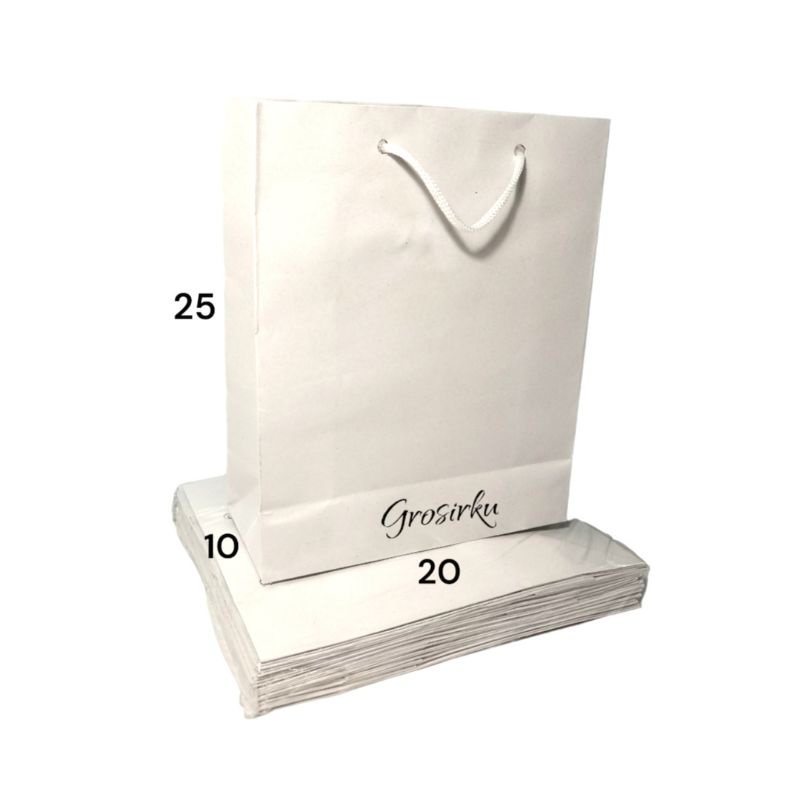 

Paper Bag Putih Uk 20x25 1 Lusin (ISI 12)