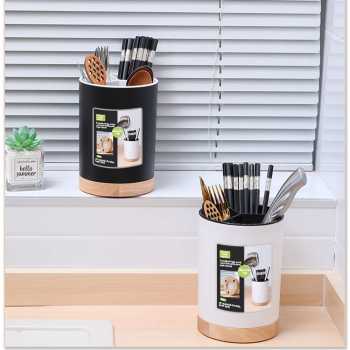 GS7i Buygo Tempat Penyimpanan Sendok Garpu Kitchen Storage Box Bag210 Hitam Ori-YA