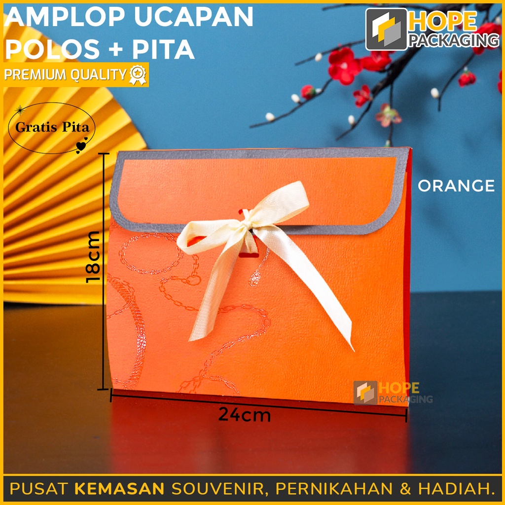 Amplop Ucapan dengan Pita uk. 18x 24 cm / Amplop Polos / Aesthetic / Vintage