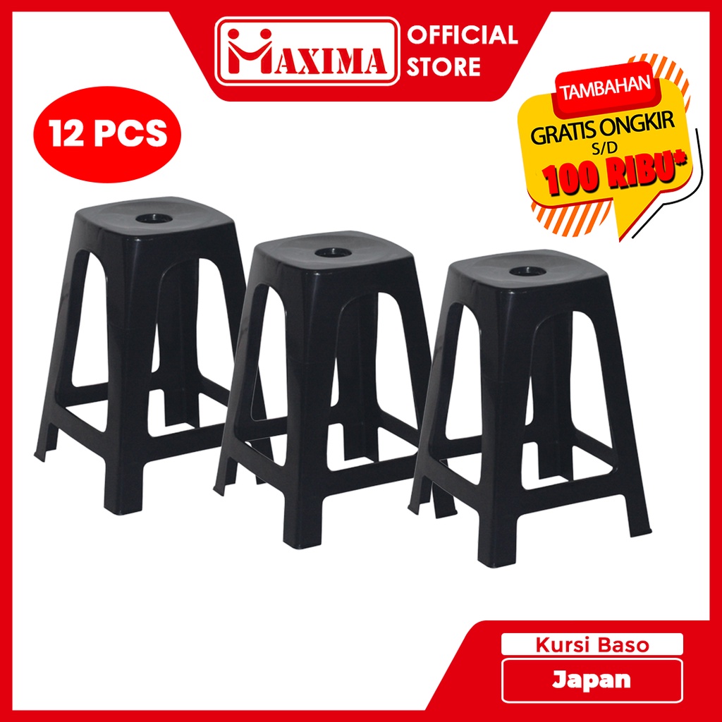 (12PCS) - Kursi Rumah Makan - Kursi Santai - Kursi Plastik - Kursi Bakso - Kursi Baso Japan